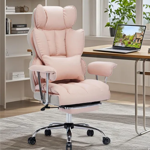Vista 16 de Efomao - Silla ejecutiva de escritorio para oficina, con reposapiés, soporte lumbar y capacidad de carga hasta 400 libras, silla de computadora