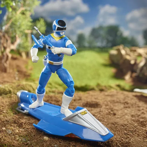 Vista 5 de Power Rangers Lightning Collection in Space Blue Ranger & Galaxy Glider - Figura de acción coleccionable de 6 pulgadas, múltiples accesorios