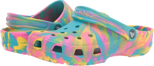 Vista 9 de Zuecos Crocs clásicos con diseño de teñido anudado marmoleado (para niños)