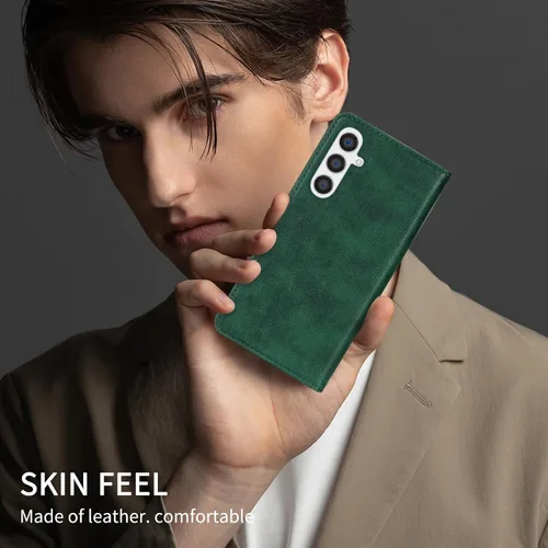 Vista 6 de Compatible con Samsung Galaxy S23 FE - Funda tipo cartera con bloqueo RFID, ranuras para tarjetas, cierre magnético, funda protectora de piel