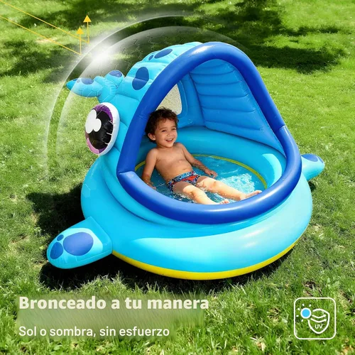 Vista 3 de JOYIN Piscina inflable para niños, tienda de campaña de piscina para bebés de ballena, piscina infantil para niños (54 x 56 x 28 pulgadas), piscina