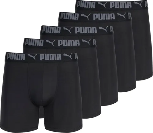 Vista 25 de PUMA Paquete de 5 calzoncillos tipo bóxer Performance para hombre Azul marino/rojo/negro