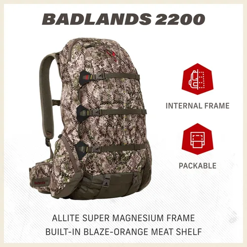 Vista 2 de Badlands Mochila de caza 2200 con transportador de carne integrado