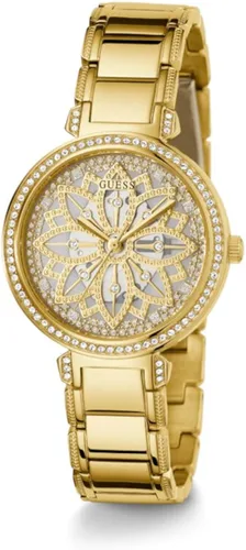 Vista 2 de GUESS US - Reloj analógico de corte floral iridiscente para mujer