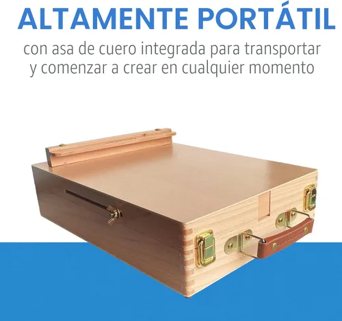 Vista 3 de Caballete de mesa de madera Falling in Art, caballete de escritorio de madera de haya Pintura, caballete de dibujo artístico portátil