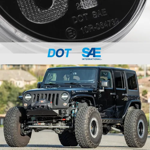Vista 7 de Luces direccionales para Wrangler JK 2007-2017, 2 luces LED de circulación diurna LED, lámpara de señal de giro ámbar frontal, luz indicadora