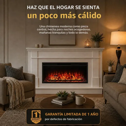 Vista 9 de Pemberly Row Mantel ancho con chimenea eléctrica lineal, 64 pulgadas de ancho, MDF laminado, acabado blanco, efecto de llama realista, control