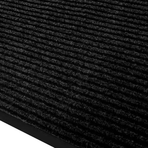 Vista 4 de fani Tapete negro resistente para entrada interior y exterior, impermeable, de perfil bajo, tapete de entrada para puerta delantera, patio, parte