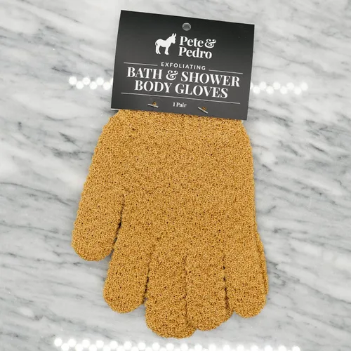 Vista 6 de Pete & Pedro Guantes exfoliantes de baño y ducha corporal para hombres y mujeres, frota y limpia suavemente la piel y desobstruye los poros, suaves