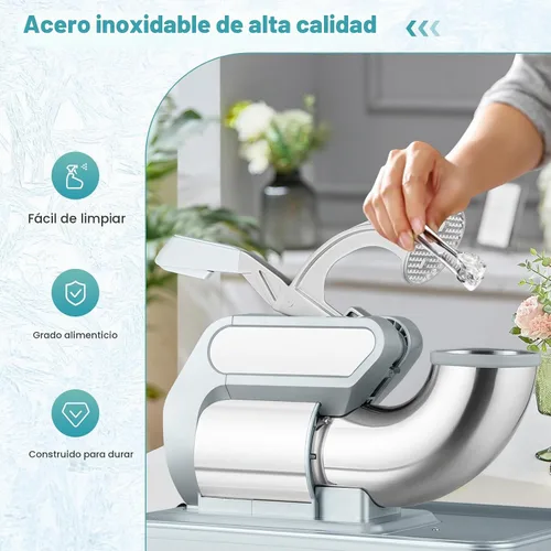 Vista 4 de Máquina de cono de nieve ARLIME, máquina de hielo afeitada comercial de 660 LBS/H 300W Plateado