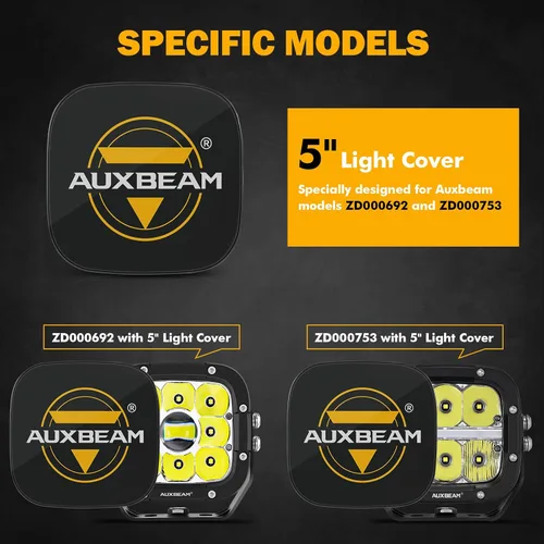 Vista 4 de Auxbeam 5 pulgadas cubo LED Pods cubre 2 unids cubo cuadrado Offroad luces cubiertas protectoras lente
