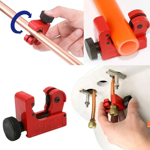 Vista 7 de Cortador de tubos, 0.118-0.866 in (1/8 a 7/8 pulgadas) ajustable, cortador de tubos rígidos de alta resistencia para tubos de acero inoxidable