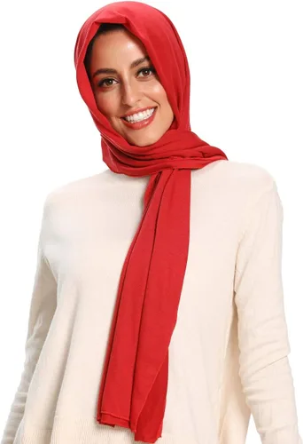 Vista 3 de Bufandas de hiyab de jersey para mujer, bufanda para la cabeza, envoltura musulmana para la cabeza