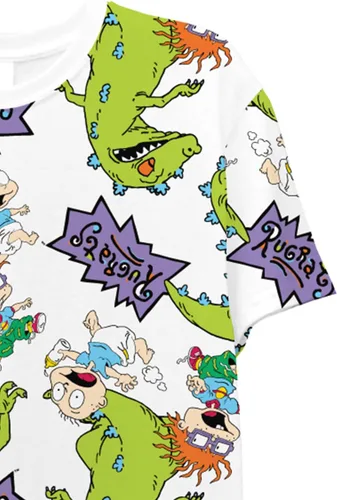 Vista 6 de Nickelodeon Camisa clásica Rewind para hombre - Rugrats, Ren & Stimpy y Hey Arnold Tie Dye