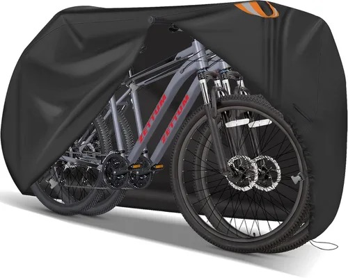 Vista 12 de Funda de bicicleta para 1 bicicleta, 600D, para almacenamiento al aire libre, impermeable y resistente, funda de bicicleta para bicicleta eléctrica