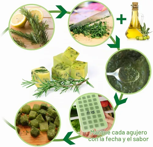 Vista 5 de AIERSA Moldes de Silicona para Cubos de Aceite Infusionado con Hierbas, 1 Pieza Bandeja Mini de Dulces Gomitas de 32 Cavidades, Moldes Cuadrados