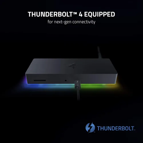 Vista 2 de Base Thunderbolt 4 de Razer: 10 puertos en 1 - Salida de video doble 4K o única 8K - Hub USB A y C, 2.5 GbE Thunderbolt 3, compatible con Mac y PC