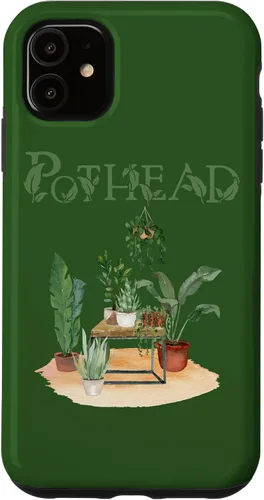 Vista 5 de Carcasa divertida para iPhone 15 Plant Lover Pot Head Green Thumb