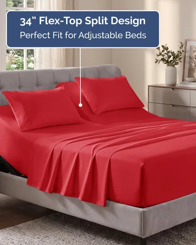 Vista 464 de Extra Deep Twin XL Sheet Set - 3 Piece College Dorm Room - White 01-Blanco