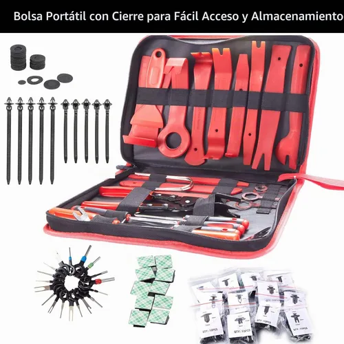 Vista 7 de Uolor Kit de herramientas de extracción de molduras de 268 piezas, kit de herramientas de palanca para automóvil, herramienta de extracción de panel