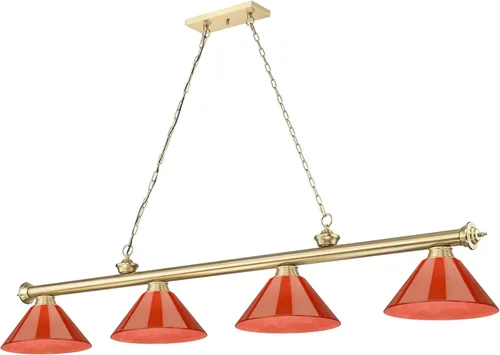 Vista 6 de Z-Lite 2306-4-PRD Cordon 4 lámparas de billar de 14 pulgadas de ancho con tonos rojos