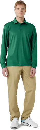 Vista 44 de NAVISKIN Camisas polo de manga larga para hombre, camisas de golf con cuello UPF 50 SPF para hombre, secado rápido, absorbe la humedad