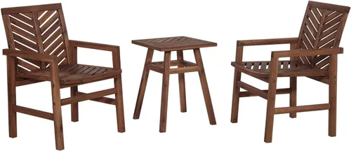 Vista 13 de Walker Edison Furniture Company - Mesa auxiliar rectangular para terraza al aire libre, madera de Chevron para todo tipo de clima