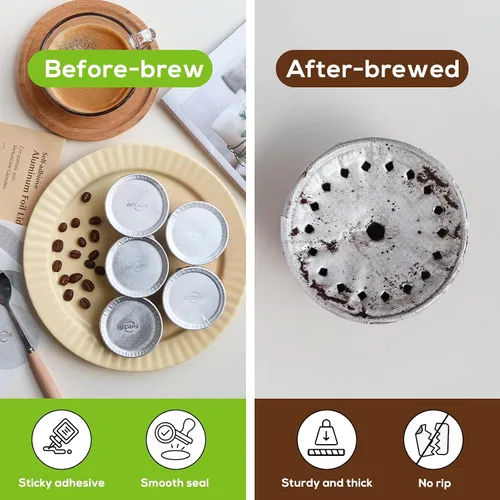 Vista 4 de RECAPS Tapas de aluminio con sellos para reutilizar cápsulas de café Filtro de café reutilizable Filtro recargable Compatible con Nespresso