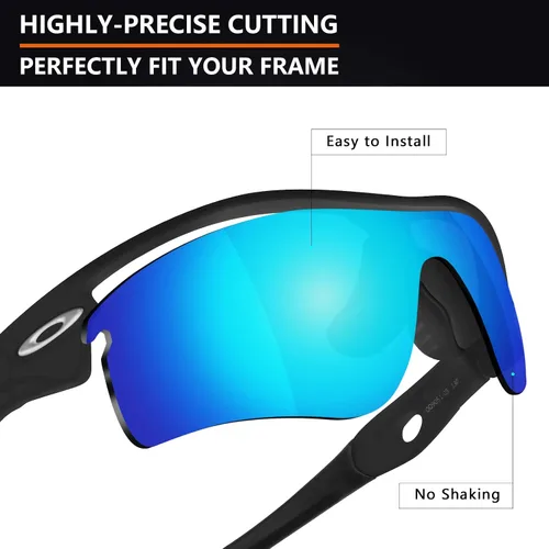 Vista 3 de Alphax Lentes polarizadas de repuesto para Oakley Radar PathRadar Path Asian Fit - Múltiples opciones