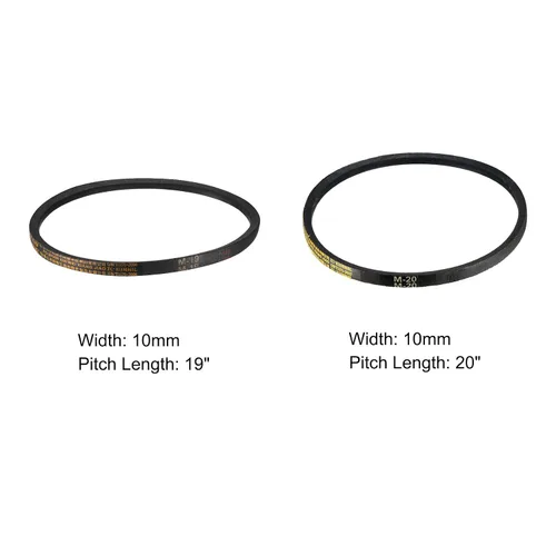 Vista 2 de uxcell M-19 M-20 Drive V-Belt 19" 20" correa de transmisión de goma de potencia industrial de la longitud de la echada