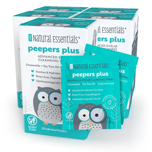 Vista 12 de Toallitas para párpados Peepers Plus de Natural Essentials, toallitas para ojos sin conservantes y sin enjuague para uso diario, ácido hialurónico