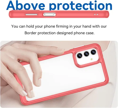 Vista 3 de Funda transparente para Galaxy A13 4G, Samsung A13 5G/Galaxy A04S con protector de pantalla HD, a prueba de golpes de policarbonato duro