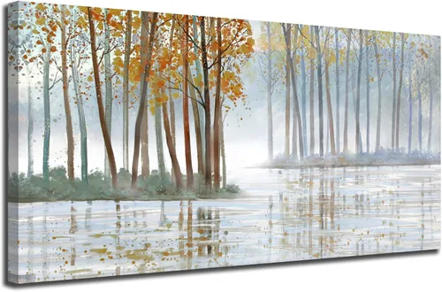 Vista 17 de Arjun Lienzo decorativo para pared, diseño de lago y montaña, cielo, naturaleza, paisaje, barco, ilustración, pintura escénica moderna, enmarcada