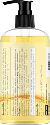 Vista 8 de Micro Ingredients Aceite de vitamina E de tamaño a granel 40,000 UI, 16 onzas líquidas, aceite hidratante profundo para piel, cara y cabello