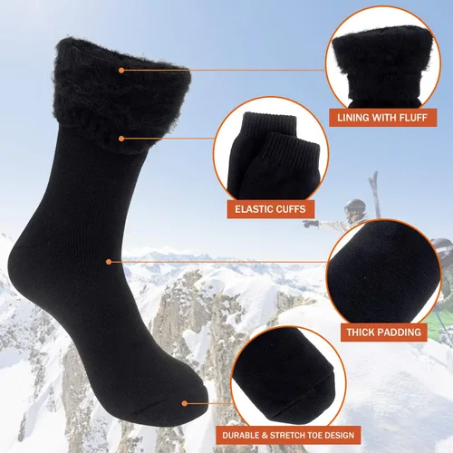 Vista 2 de Thermal Socks for Men Thick Insulated Heated Socks Winter Warm Socks for Cold Weather