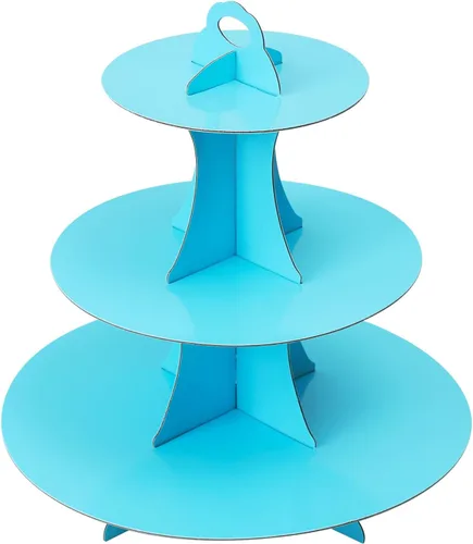 Vista 32 de Soleebee Soporte redondo de 3 niveles para cupcakes, torre de cartón para cupcakes, torre de soporte para pasteles de postre para decoración