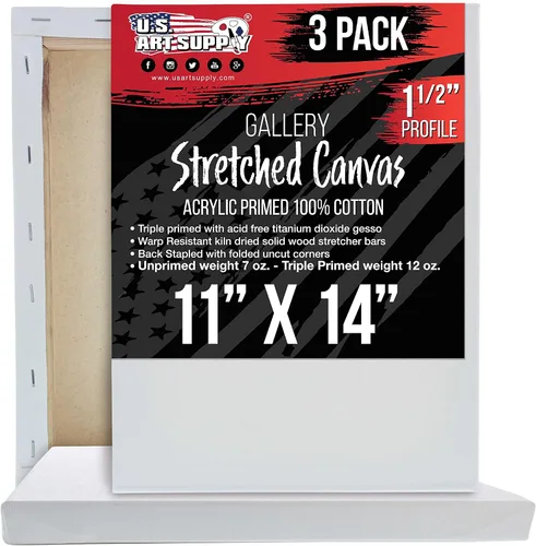 Vista 9 de U.S. Art Supply Paquete de 5 Bastidores estirados en masa para pintar 4 x 6 pulgadas de profundidad de galería, perfil de 1-1/2" - Calidad