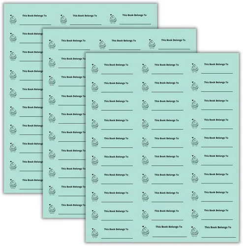 Vista 6 de Este libro pertenece a las calcomanías, 60 etiquetas adhesivas personalizadas para libros escolares o biblioteca, etiquetas personalizadas