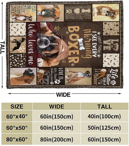 Vista 4 de Tupmnbry Manta tipo bóxer para perros y cachorros, manta de franela súper suave, ligera y esponjosa para mascotas lindas, 50 x 60 pulgadas