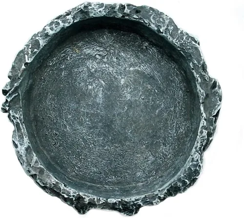 Vista 11 de OMEM Reptile Natural Bowl Plato de comida y agua hecho en resina (2 unidades, gris, S)