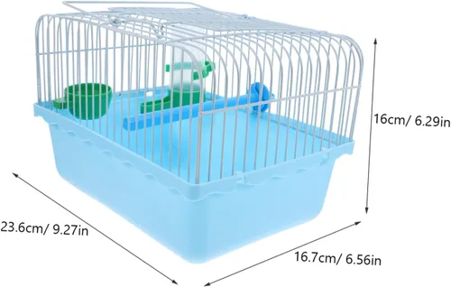 Vista 2 de VANZACK Jaula de pájaros portátil para transportar pájaros jaula de loro para mascotas, cacatúa, loro de viaje, transportador de viaje para Azul