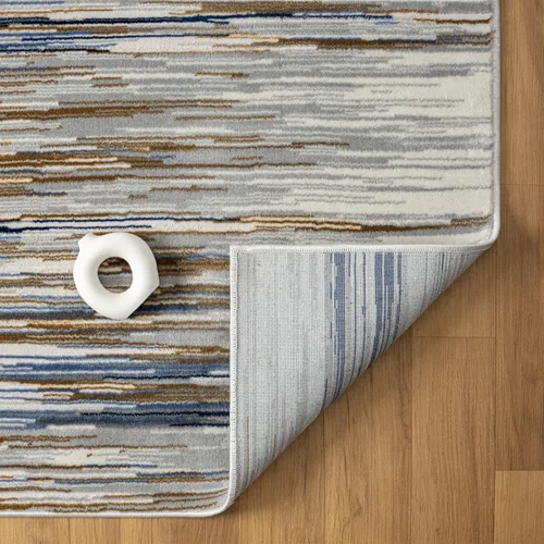 Vista 7 de LUXE WEAVERS Alfombra de área Art Deco de rayas geométricas azul 2x3