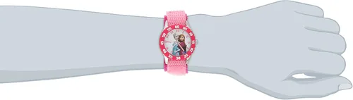 Vista 2 de Disney Frozen Kids Bezel Stainless Steel Time Teacher Analog Nylon Strap Watch