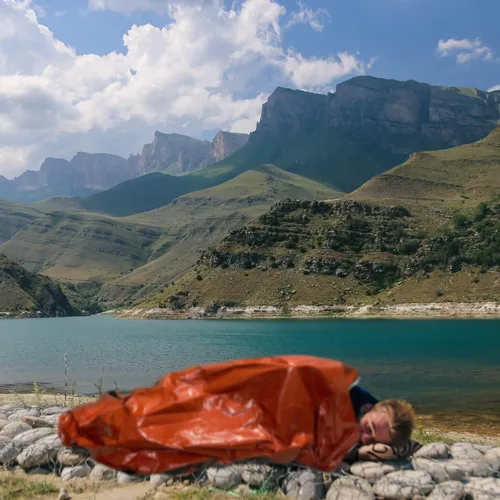 Vista 9 de Paquete de 2 sacos de dormir de emergencia Manta de emergencia portátil equipo de supervivencia