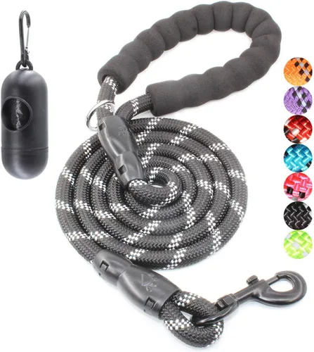 Vista 46 de BAAPET - Correa para perro de 2, 4, 5, 6 pies con mango acolchado cómodo y hilos altamente reflectantes para perros pequeños, medianos y grandes