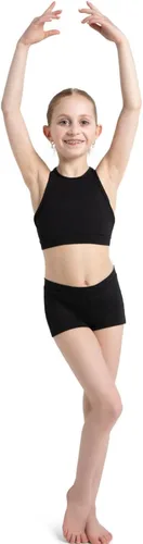 Vista 4 de Capezio Pantalón Corto de Corte Masculino de Tiro Bajo para Niñas Negro