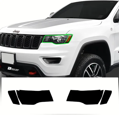 Vista 7 de BOGAR TECH DESIGNS Cubierta tintada para luz de freno trasera y reflector de parachoques compatible con Jeep Grand Cherokee 2014-2021, oscura