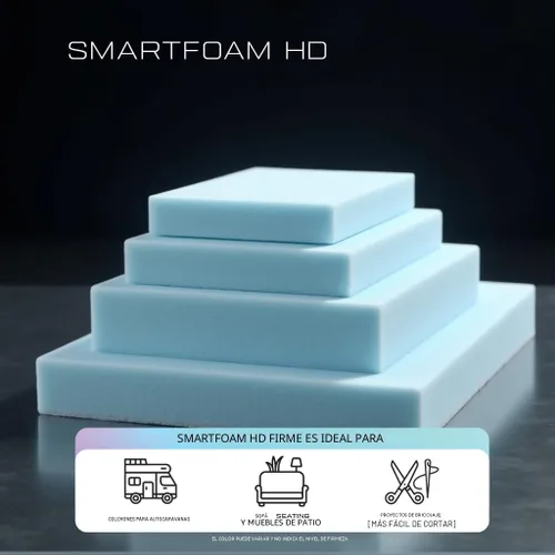 Vista 3 de SmartFoam Espuma HD de corte personalizado para colchones y cojines, espuma de tapicería de alta densidad para proyectos de bricolaje, camas y sofás