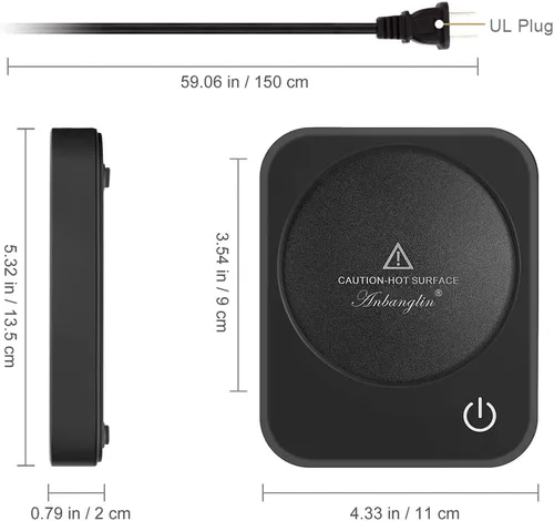 Vista 6 de Calentador de taza de café, calentador inteligente de tazas para escritorio, 3 controles de temperatura y apagado automático, calentador eléctrico