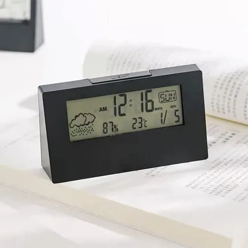 Vista 5 de Reloj digital despertador LCD relojes de pantalla para dormitorios